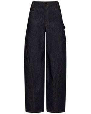 Self-Portrait Loose High Rise Jeans - Blue