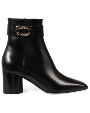 Ferragamo Solid Zipper Boots - Black