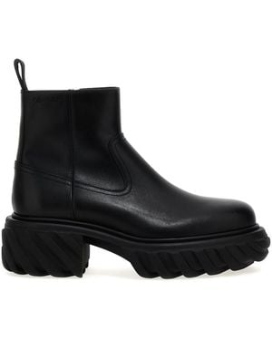 Off-White c/o Virgil Abloh Leather Ankle Boots - Black