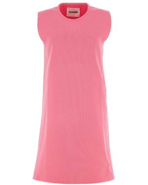 Jil Sander Fluo Polyester Mini Dress - Pink