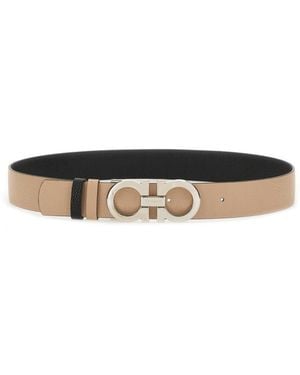 Ferragamo Gancini Cut To Size Reversible Belt - White