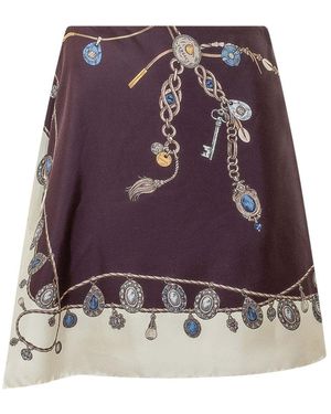 Versace Printed Mini Skirt - Purple