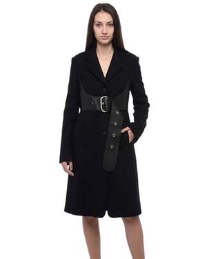 Off-White c/o Virgil Abloh Notched Lapel Trench Coat - Black