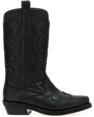 Ganni Western Texas Boots - Black