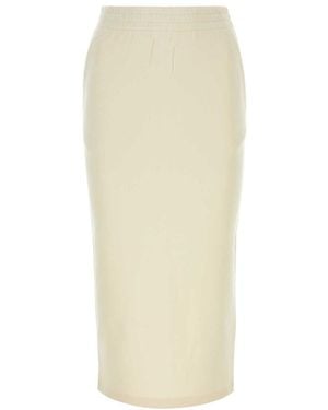 Prada Cotton Elastic Waist Skirt - White