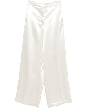 Alysi Relaxed Flat Front Pants - White