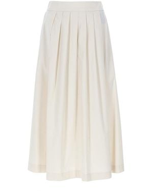 PT Torino Pleated Midi Skirt - White