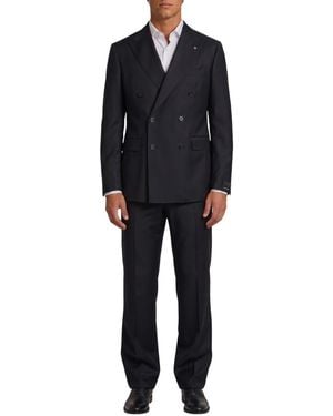 Tagliatore Peaked Lapel Suit - Black