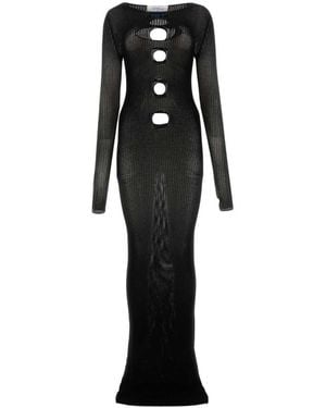 Off-White c/o Virgil Abloh Off Mesh Long Dress - Black