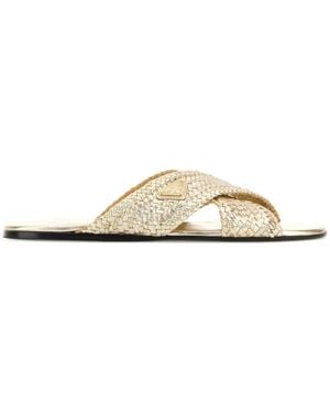 Prada Woven Collection Slides - Pink