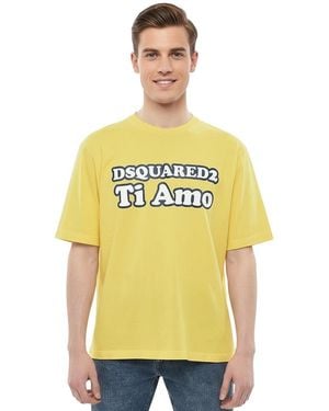 DSquared² Graphic Logo T-Shirt - Yellow