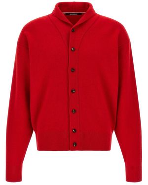 Jacquemus Shawl Neck Cardigan - Red