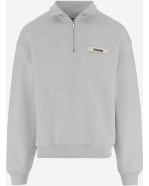 Jacquemus Half-Zip Logo Sweatshirt - Grey