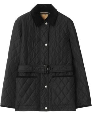 Burberry Quilted Shirt Collar Jacket - Black