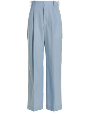 Marni Front Pleat Wool Pants - Blue