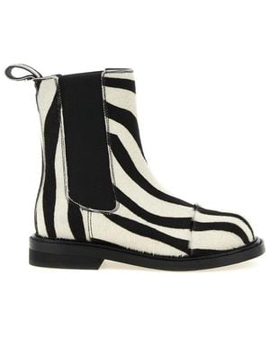 Moschino Blackwhite Ankle Boots