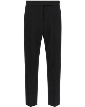 Brunello Cucinelli Tapered Flat Front Pants - Black