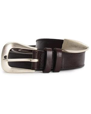 Orciani Dark Logo Buckle Belt - Black