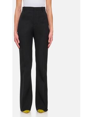 Bottega Veneta Sartorial Wool Twill Flared Pants - Black