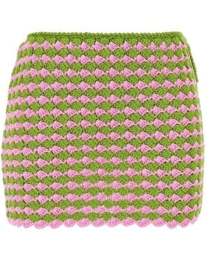 Prada Crochet Mini Skirt - Multicolour
