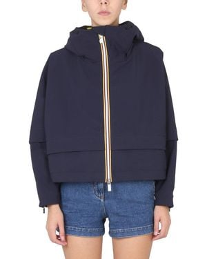 K-Way Solid Hood Jacket - Blue