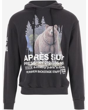APRÈS SURF Printed Drawstring Hoodie - Gray