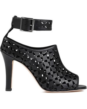 Manolo Blahnik Elegant 105 Heel Leather Sandals - Black