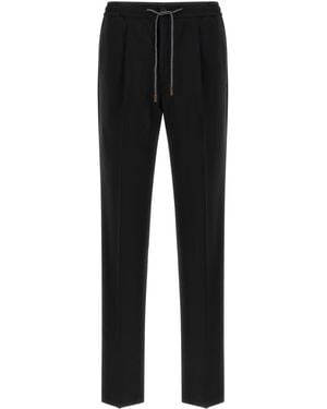 Incotex Straight Drawstring Pants - Black