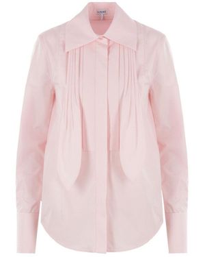 Loewe Draped Cotton Shirt - Pink