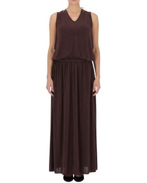 Lemaire V Neck Maxi Dress - Brown