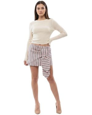 DSquared² Stripes Above Knee Skirt - Natural