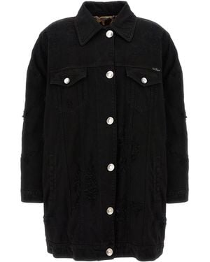 Dolce & Gabbana Denim Long Jacket - Black
