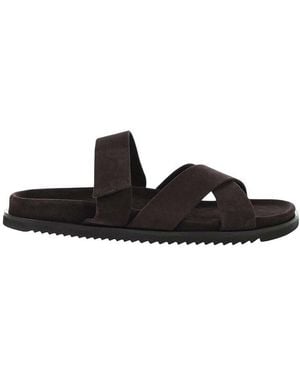 Corneliani Suede Sandals - Black