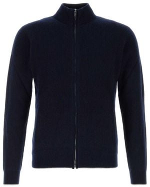 Fedeli Mock Collar Cardigan - Blue