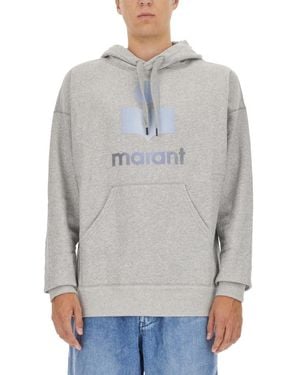 Isabel Marant Logo Relaxed Hoodie - Grey