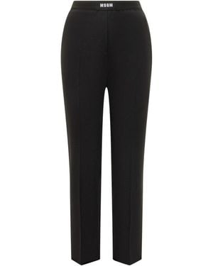 MSGM Straight Flat Front Pants - Black
