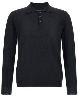 Zanone Solid Polo Sweater - Blue