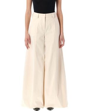 THE LATEST Flared Flat Front Pant - Natural
