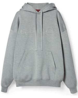 Gucci Logo Hood Sweatshirt & Hoodie - Gray