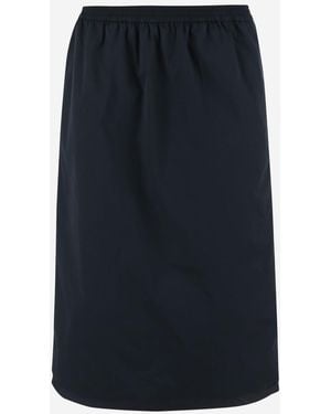 Carven Cotton Midi Skirt With Silk Lining in Black | Lyst