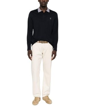 Brunello Cucinelli Shirt Collar Polo - Black