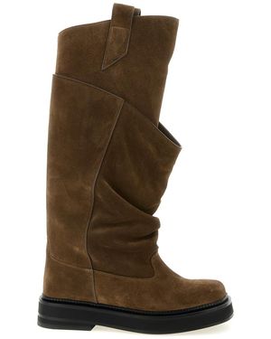 The Attico 'Robin Passeggiata' Combat Boots - Brown