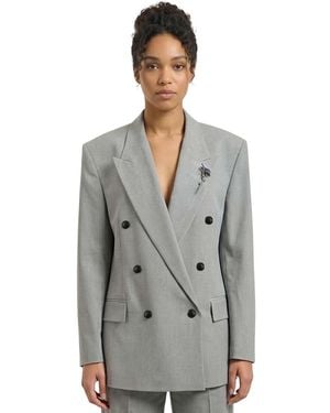 HUGO Solid Notched Lapel Blazer - Gray