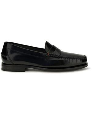 Santoni Leather Loafers - Black
