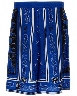 Off-White c/o Virgil Abloh Bandana Pattern Shorts - Blue