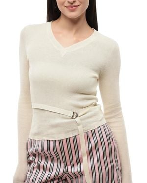 DSquared² Off Knitted V Neck Sweater - Natural