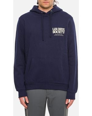Les Deux Printed Logo Hoodie - Blue