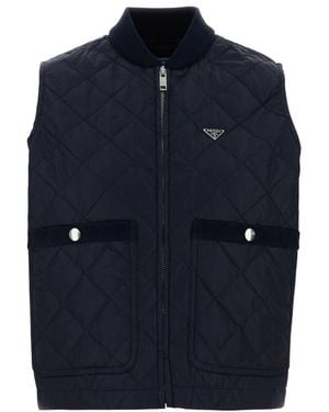 Prada Mandarin Collar Jacket - Blue