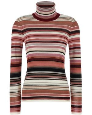 Missoni Striped Turtleneck Sweater - Red