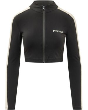 Palm Angels Logo Mock Collar Jacket - Black